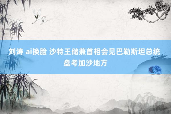 刘涛 ai换脸 沙特王储兼首相会见巴勒斯坦总统 盘考加沙地方