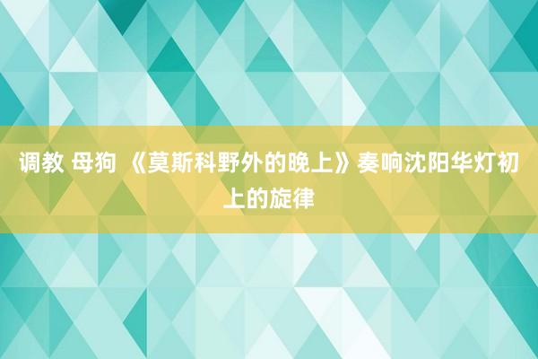 调教 母狗 《莫斯科野外的晚上》奏响沈阳华灯初上的旋律