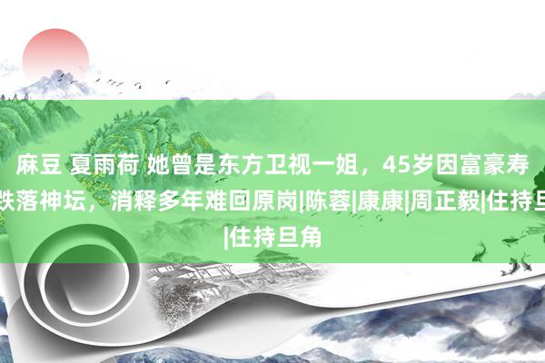 麻豆 夏雨荷 她曾是东方卫视一姐，45岁因富豪寿宴跌落神坛，消释多年难回原岗|陈蓉|康康|周正毅|住持旦角